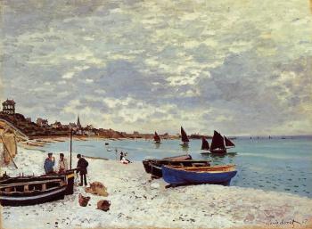 尅勞德 莫奈 The Beach at Sainte-Adresse